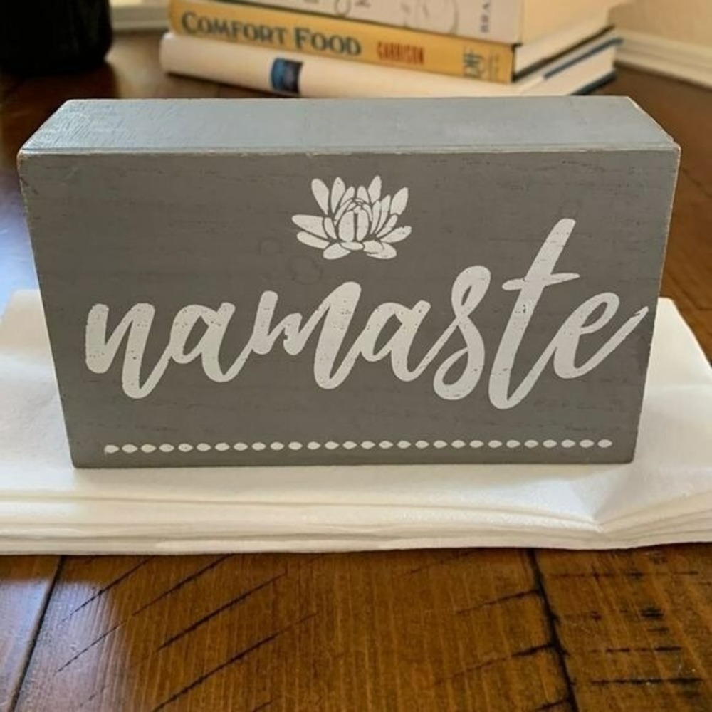 "Namaste" Wooden Gray Distressed Sign 🔆